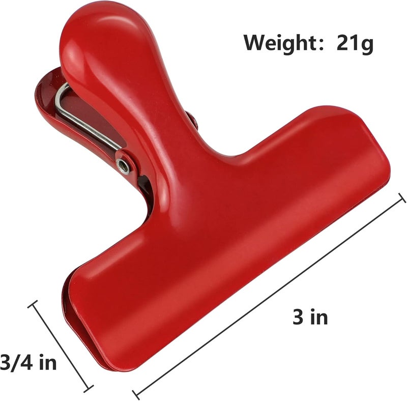 TONOS Chip Clips 10 Pack, 3 Inches Wide Metal Bag Clips for Bread & Food Packages, 10 Pieces in 5 Colors. Heavy Duty Air Tight Seal Kitchen Clamps and Paper Clamps - Image 3
